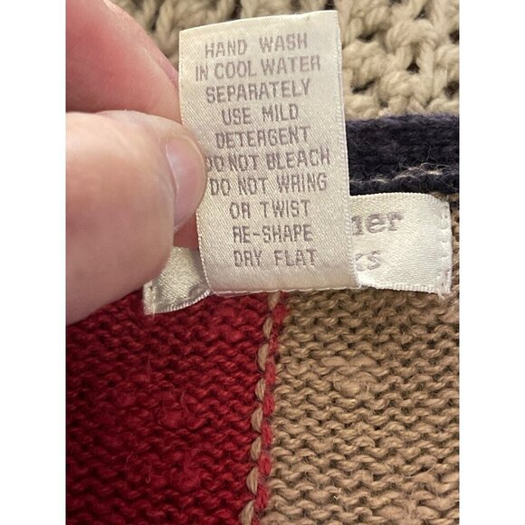 Colorful Patchwork Christopher & Banks XL Cardigan Women’s Sweater Red, Blue, Gr - Picture 4 of 10